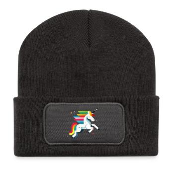 Magic Unicorn – Colorful Design - Recycled Patch Beanie - dark grey - Front