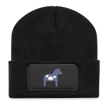 Dala Cheval Nuages Cheval De Noël Scandinave - Beanie recyclé à patch - noir - Devant