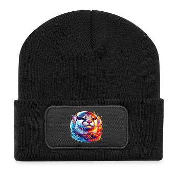 Otter - Recycelte Patch Beanie - Schwarz - Vorne