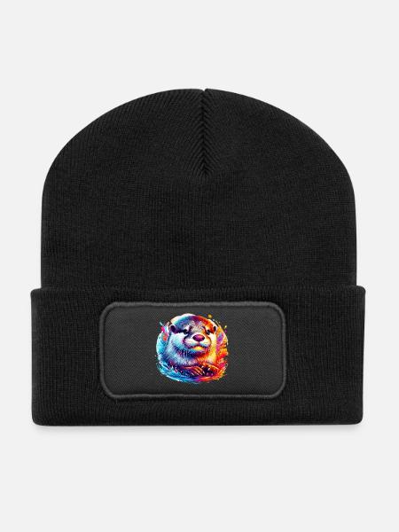 Otter - Recycelte Patch Beanie - Schwarz
