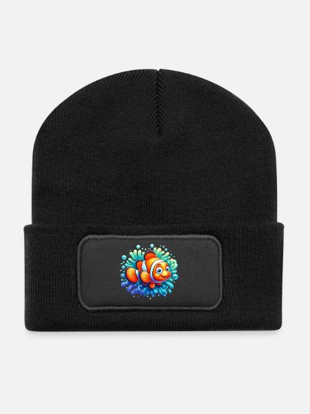 Clownfisch - Recycelte Patch Beanie - Schwarz
