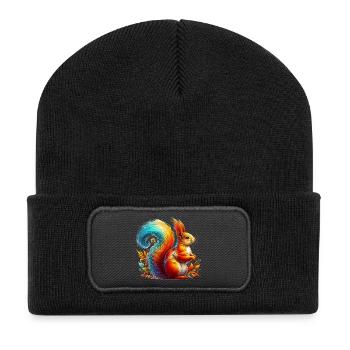 Écureuil - Beanie recyclé à patch - noir - Devant