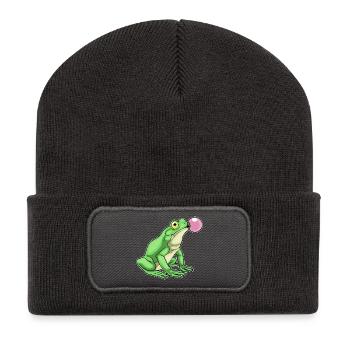 Frosch Kaugummi - Recycelte Patch Beanie - Dunkelgrau - Vorne