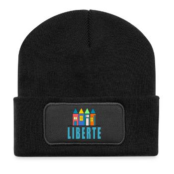 Jahrestag. Jubiläumsdekade. Humor. komisch - Recycelte Patch Beanie - Schwarz - Vorne