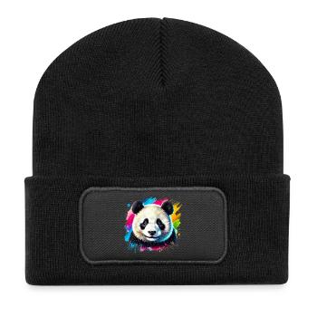 Panda - Recycelte Patch Beanie - Schwarz - Vorne