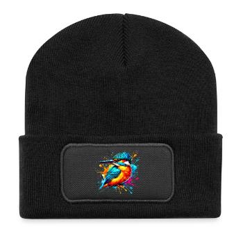 Martin-pêcheur - Beanie recyclé à patch - noir - Devant