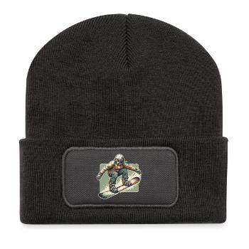 Snowboarder - Recycelte Patch Beanie - Dunkelgrau - Vorne