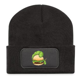 Caterpillar Cheeseburger - Recycled Patch Beanie - dark grey - Front