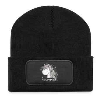 Horse Girl Pferdemädchen Pferde Cartoon - Recycelte Patch Beanie - Schwarz - Vorne