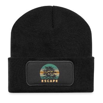 Escape Forest Design - Logo d’aventure rétro dans la nature - Beanie recyclé à patch - noir - Devant