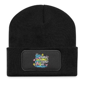 80s Baby 90s Raised Me - Graffiti Motiv - Recycelte Patch Beanie - Schwarz - Vorne