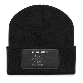 Tout ce dont vous avez besoin, c’est d’amour - Beanie recyclé à patch - noir - Devant