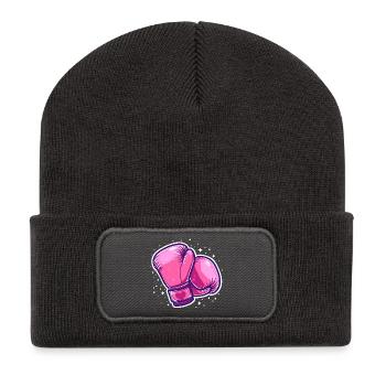 Boxhandschuhe Grafik - Recycelte Patch Beanie - Dunkelgrau - Vorne