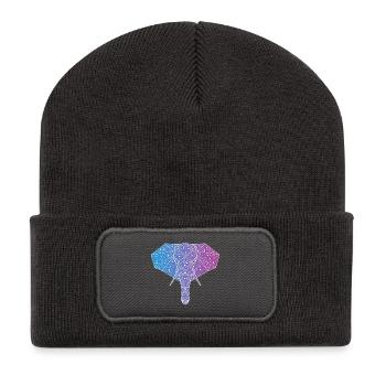 Galaktischer Elefant - Recycelte Patch Beanie - Dunkelgrau - Vorne