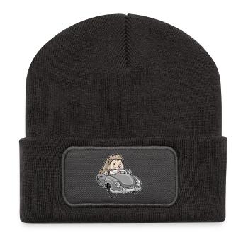 Igel Auto - Recycelte Patch Beanie - Dunkelgrau - Vorne
