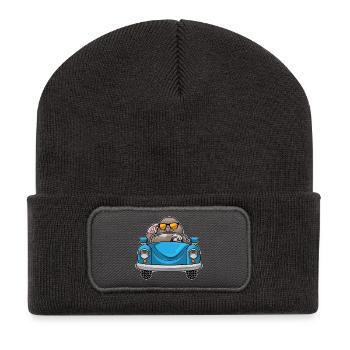 Maulwurf Auto - Recycelte Patch Beanie - Dunkelgrau - Vorne