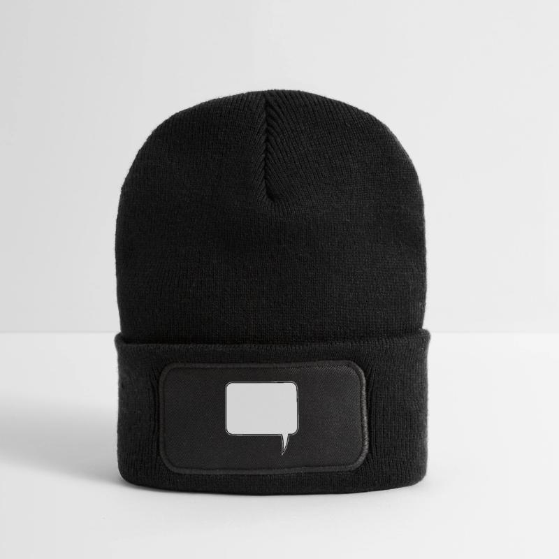 Conception rectangulaire de bulle de dialogue Beanie recyclé à patch