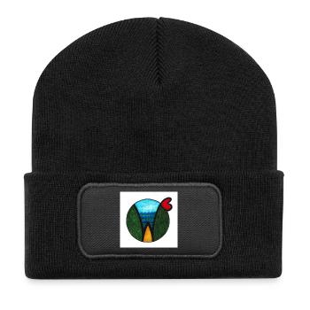 COSMOGRAMM - WIDE WORLD WILDERNESS by Gudrun Kargl - Recycelte Patch Beanie - Schwarz - Vorne