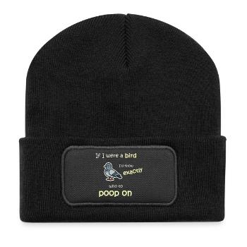 Mode oiseau - Activé - Beanie recyclé à patch - noir - Devant