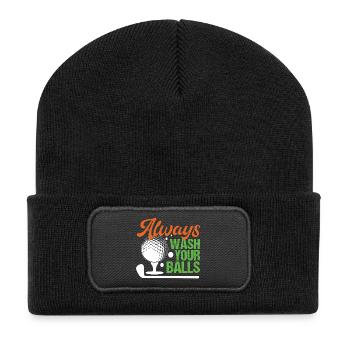 Golf - Lavez toujours vos balles - Beanie recyclé à patch - noir - Devant