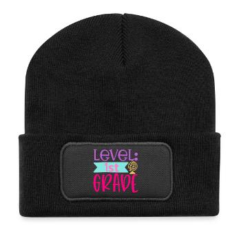 Level 1. Klasse - Schulanfang - Recycelte Patch Beanie - Schwarz - Vorne