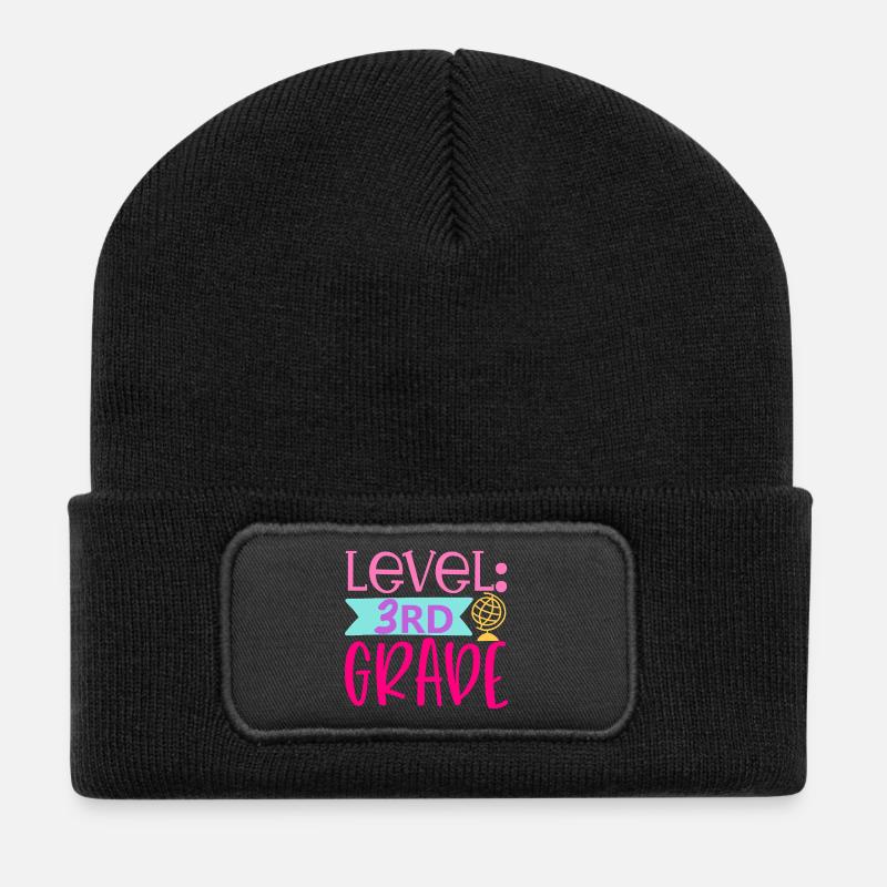 3e année débloquée – Retour à l’école - Beanie recyclé à patch - noir