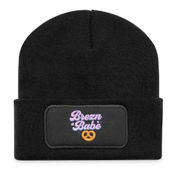 brezn babe / bretzel / fille du Bayern - Beanie recyclé à patch - noir - Devant