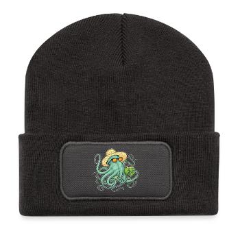 Octopus Beach Coconut Summer - Recycled Patch Beanie - dark grey - Front