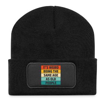 C’est bizarre d’avoir le même âge que les vieux rétro - Beanie recyclé à patch - noir - Devant