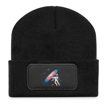 Galaktischer Künstler im All - Recycelte Patch Beanie - Schwarz - Vorne