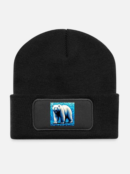 Eisbär - Recycelte Patch Beanie - Schwarz