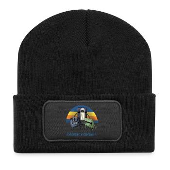 Vergessen Sie nie Retro 90er Jahre Kassette VHS Diskette - Recycelte Patch Beanie - Schwarz - Vorne