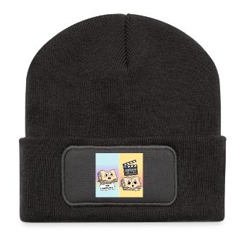 Livre vs. film – Motif de littérature drôle - Beanie recyclé à patch - charbon - Devant