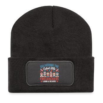 Pétards du travail et de l'accouchement pour le jour de l'indépendance - Beanie recyclé à patch - charbon - Devant