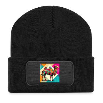 Kamel - Recycelte Patch Beanie - Schwarz - Vorne