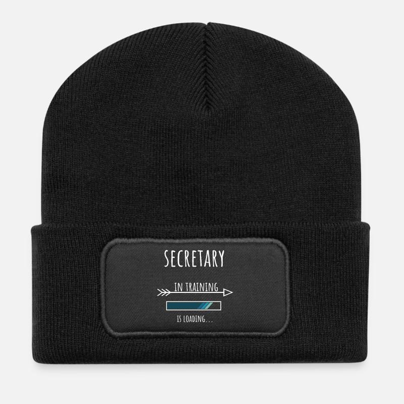 Secretary Geschenk Beruf Ausbildung Sekretär - Recycelte Patch Beanie - Schwarz