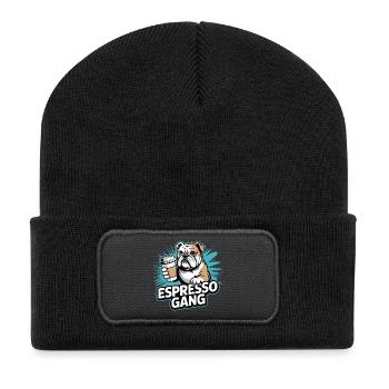 Espresso Gang Bulldog - Beanie recyclé à patch - noir - Devant