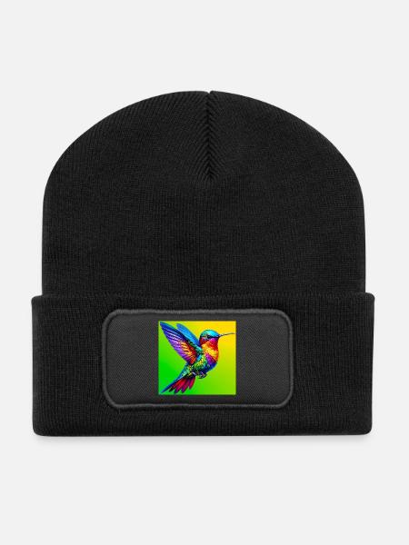 Kolibri - Recycelte Patch Beanie - Schwarz