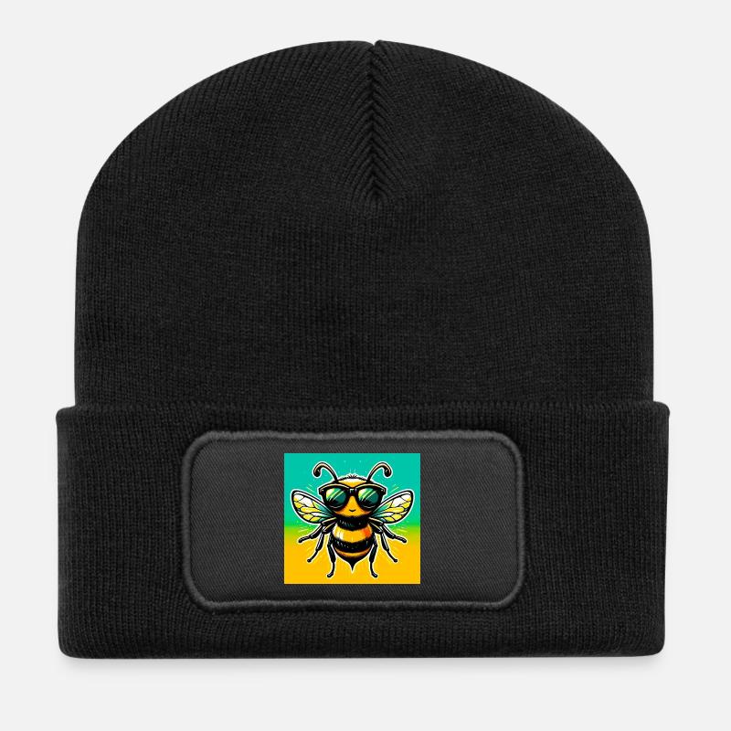abeille - Beanie recyclé à patch - noir