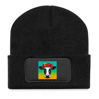 vache - Beanie recyclé à patch - noir - Devant