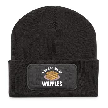 Waffles Gift for Waffle Lovers - Recycled Patch Beanie - dark grey - Front
