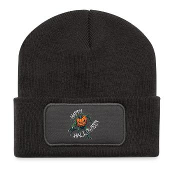 Halloween Pumpkin Monster, Happy Halloween - Recycled Patch Beanie - dark grey - Front