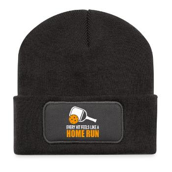 Cadeau de pickleball - Beanie recyclé à patch - charbon - Devant