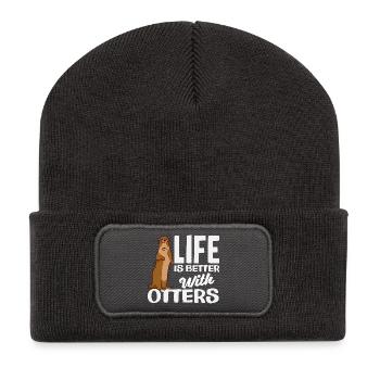 Sea otters live better - Recycled Patch Beanie - dark grey - Front