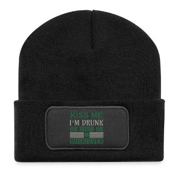 Embrasse-moi ivre irlandais - Beanie recyclé à patch - noir - Devant