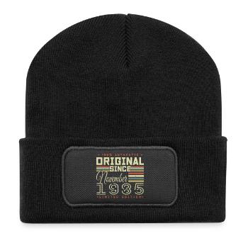 cadeau d'anniversaire novembre 1985 - Beanie recyclé à patch - noir - Devant