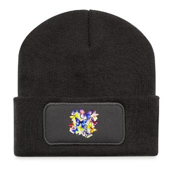 papillon coloré beau art nature - Beanie recyclé à patch - charbon - Devant