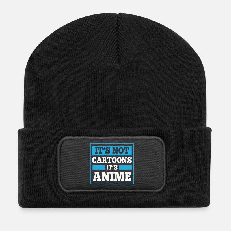 It's not a cartoon, it's anime - Recycled Patch Beanie - black