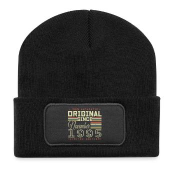 Birthday Gift November 1995 - Recycled Patch Beanie - black - Front