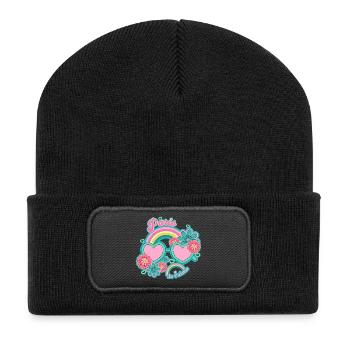 Paris Rainbow Rosé Hearts - Recycled Patch Beanie - black - Front